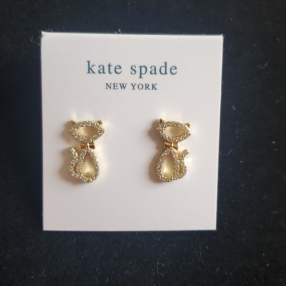 kate spade Jewelry - Kate Spade Jazz Things Up Pave Cat Studs